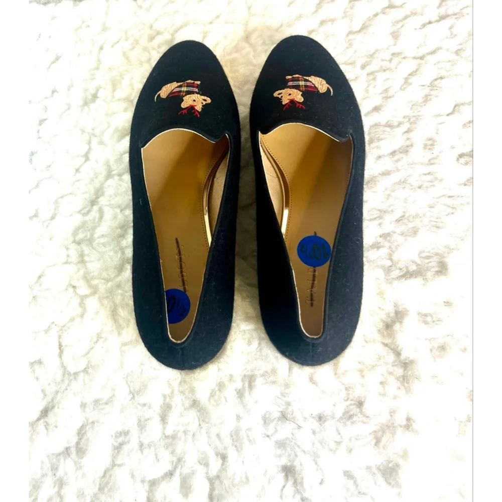 Talbots Ryan Embroidered Dog Loafer- Flannel Women Size 10.5 - Picture 7 of 9